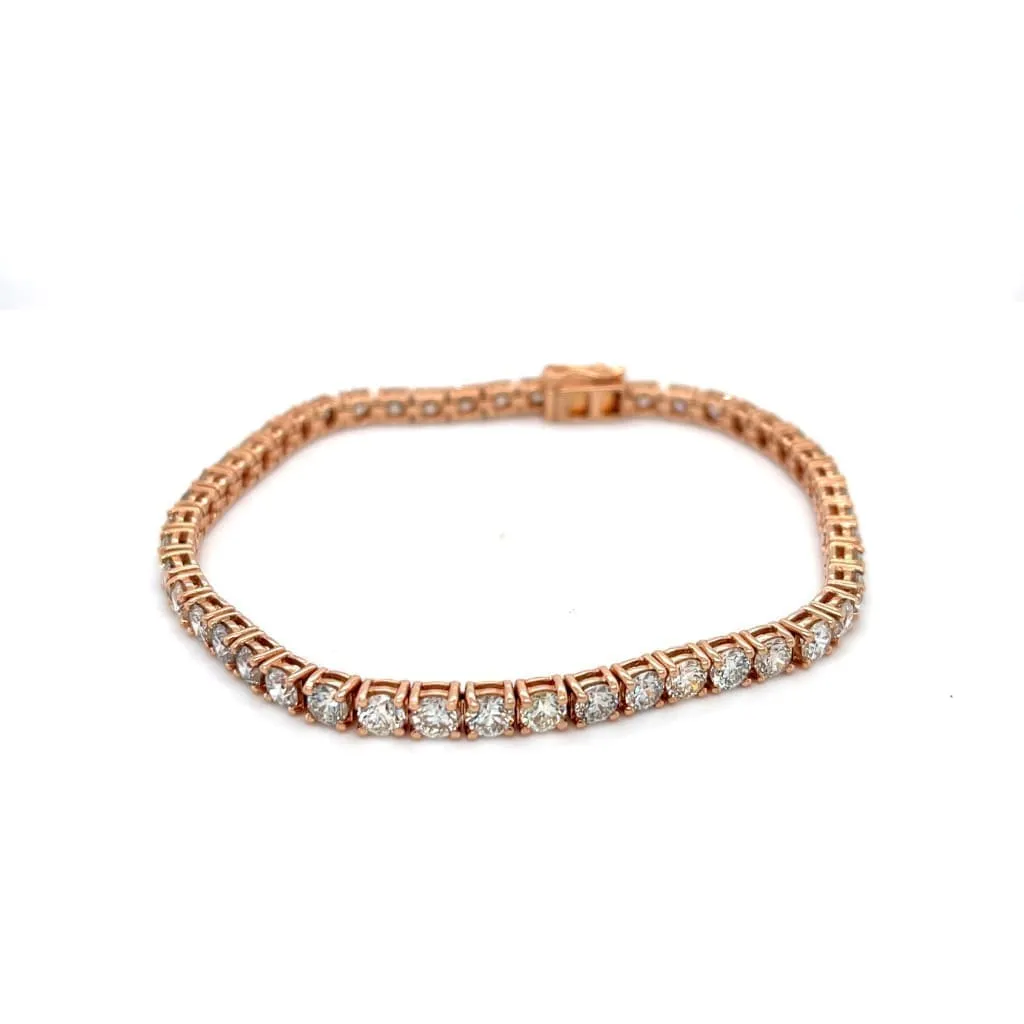 10 CTTW DIAMOND TENNIS BRACELET SET 14K ROSE GOLD REGARD JEWELRY AUSTIN, TEXAS