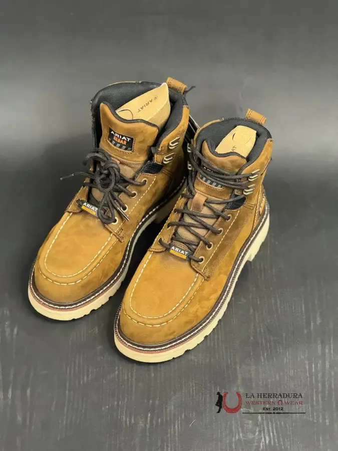 ARIAT REBAR LIFT 6” H2O COMP TOE DISTRESSED BROWN ROUND TOE WORK BOOT