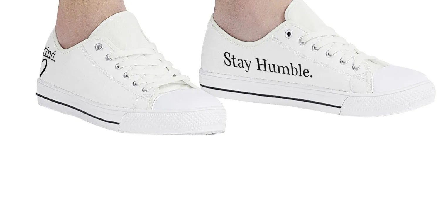 Be Kind Stay Humble Low Top Canvas Sneakers