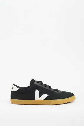 Black Canvas & Suede Volley Sneaker