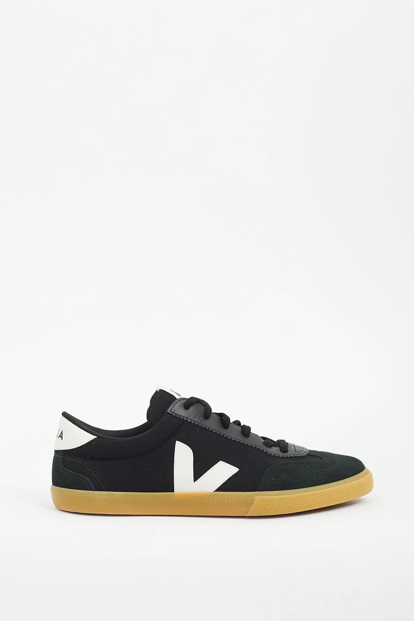 Black Canvas & Suede Volley Sneaker