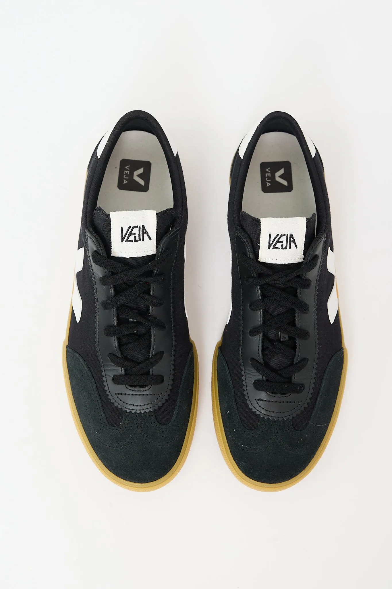Black Canvas & Suede Volley Sneaker