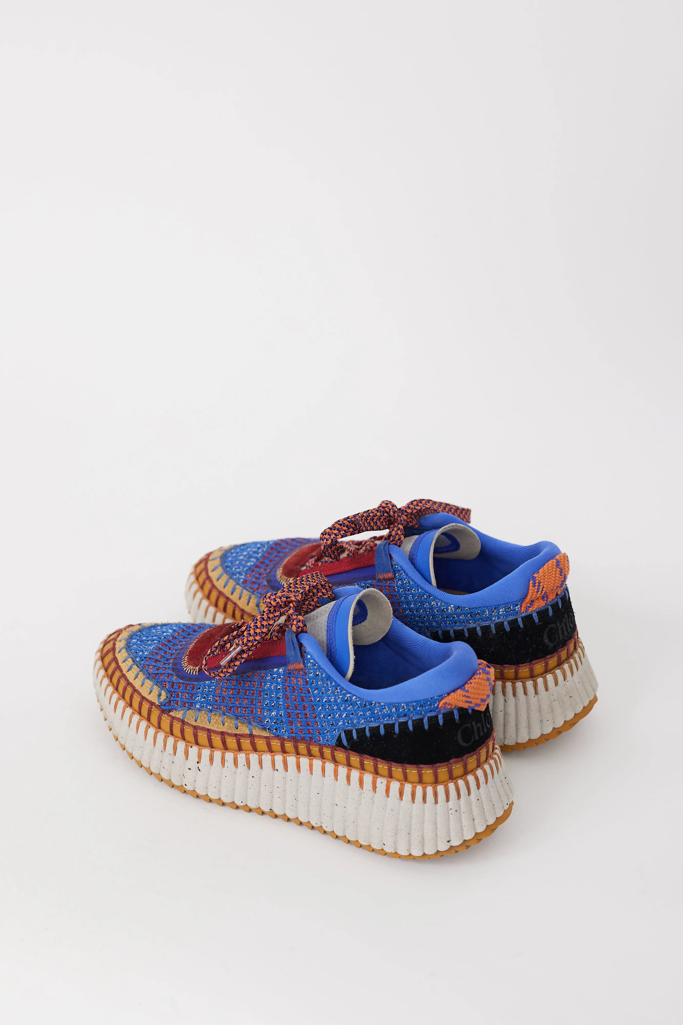 Blue & Multicolour Woven Nama Sneaker