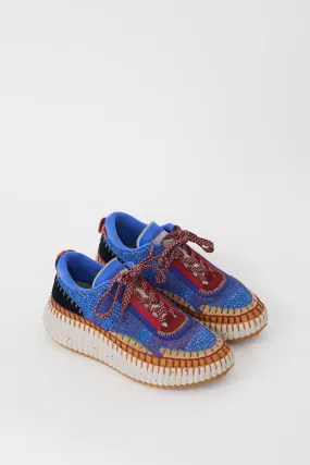Blue & Multicolour Woven Nama Sneaker
