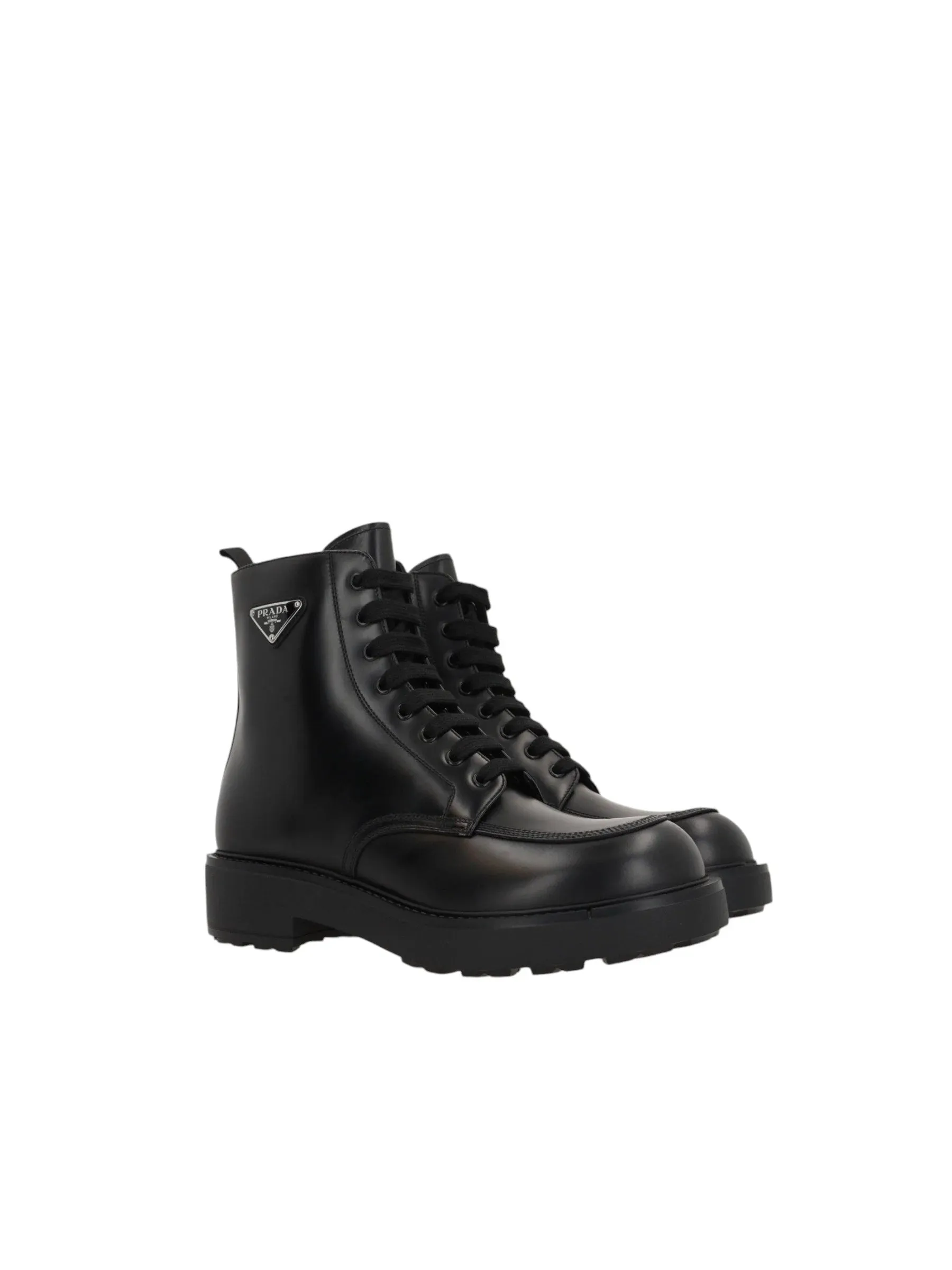 Brushed Leather Combat Boots