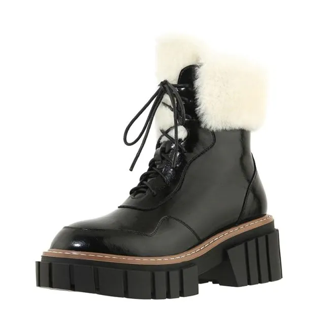 Caruso Women's Fur Warm Leather Boots