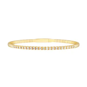 Diamond Flexi Tennis Bangle - 14K Yellow Gold - 7.0 inch - by Dazyle Diamond Flexi Tennis Bangle - 14K Yellow Gold - 7.0 inch - by Dazyle