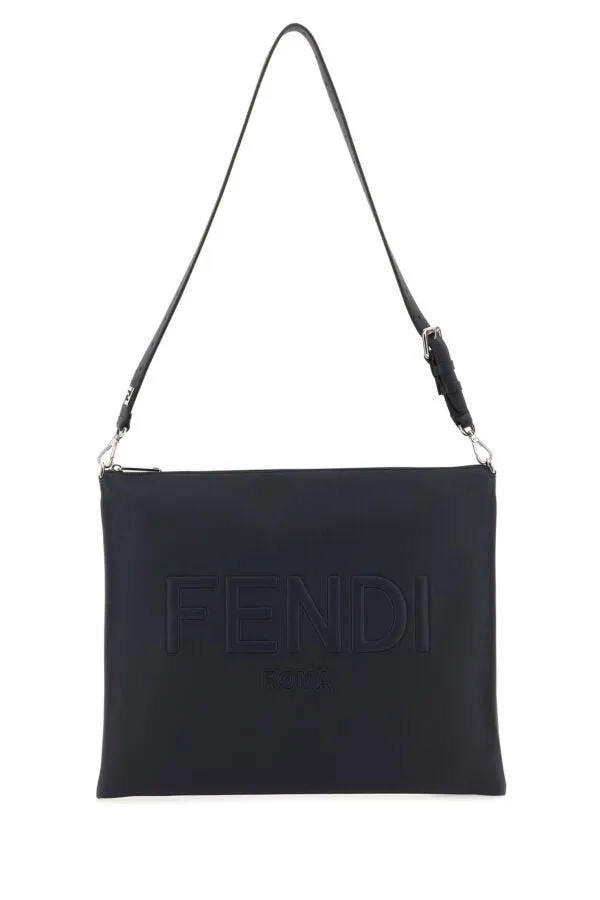Fendi Man Midnight Blue Leather Fendi After Fendi Roma Shoulder Bag