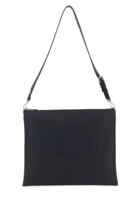 Fendi Man Midnight Blue Leather Fendi After Fendi Roma Shoulder Bag