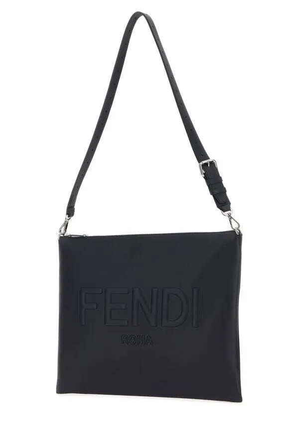 Fendi Man Midnight Blue Leather Fendi After Fendi Roma Shoulder Bag