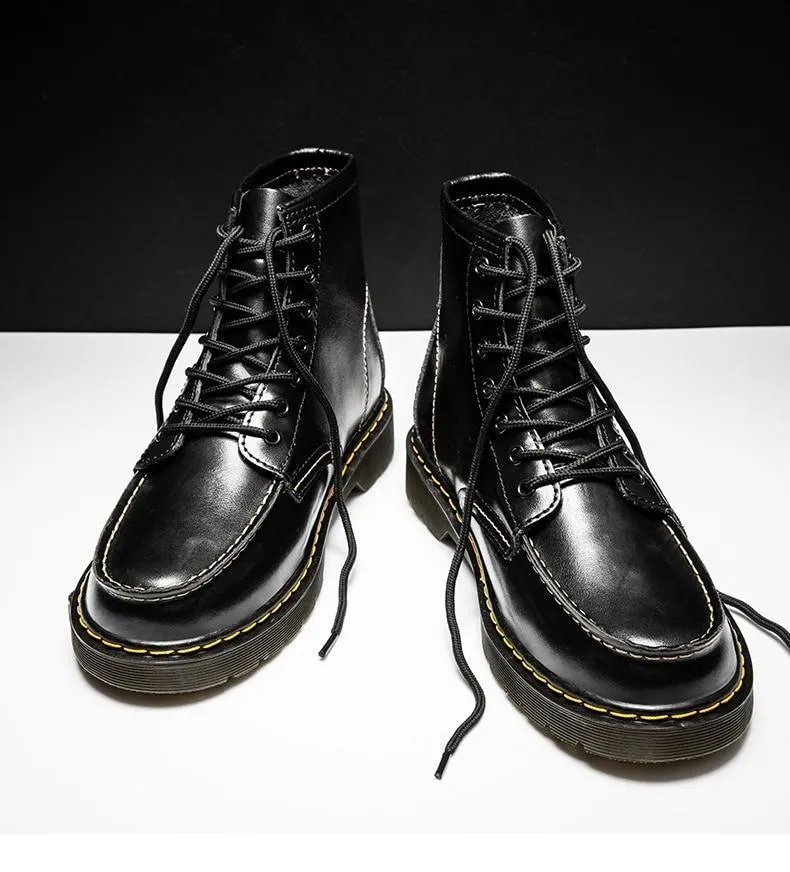 GEN Men's Platform Faux Leather Lace Up Boots