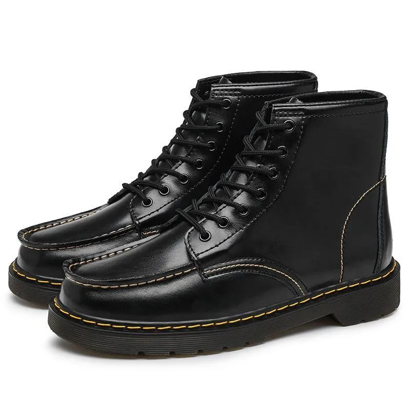GEN Men's Platform Faux Leather Lace Up Boots