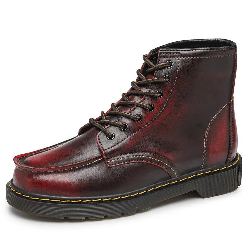 GEN Men's Platform Faux Leather Lace Up Boots