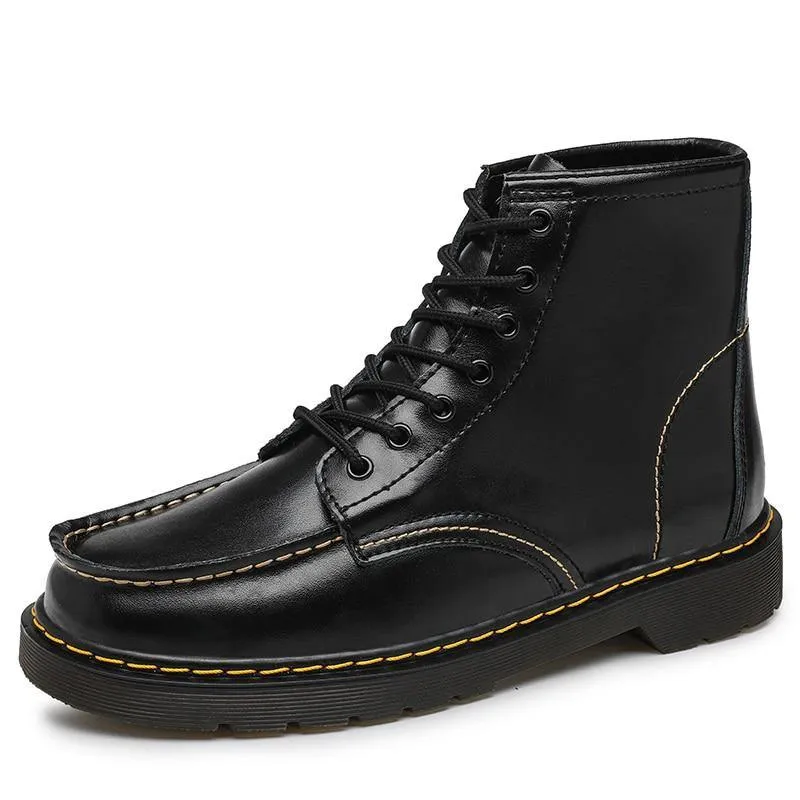 GEN Men's Platform Faux Leather Lace Up Boots