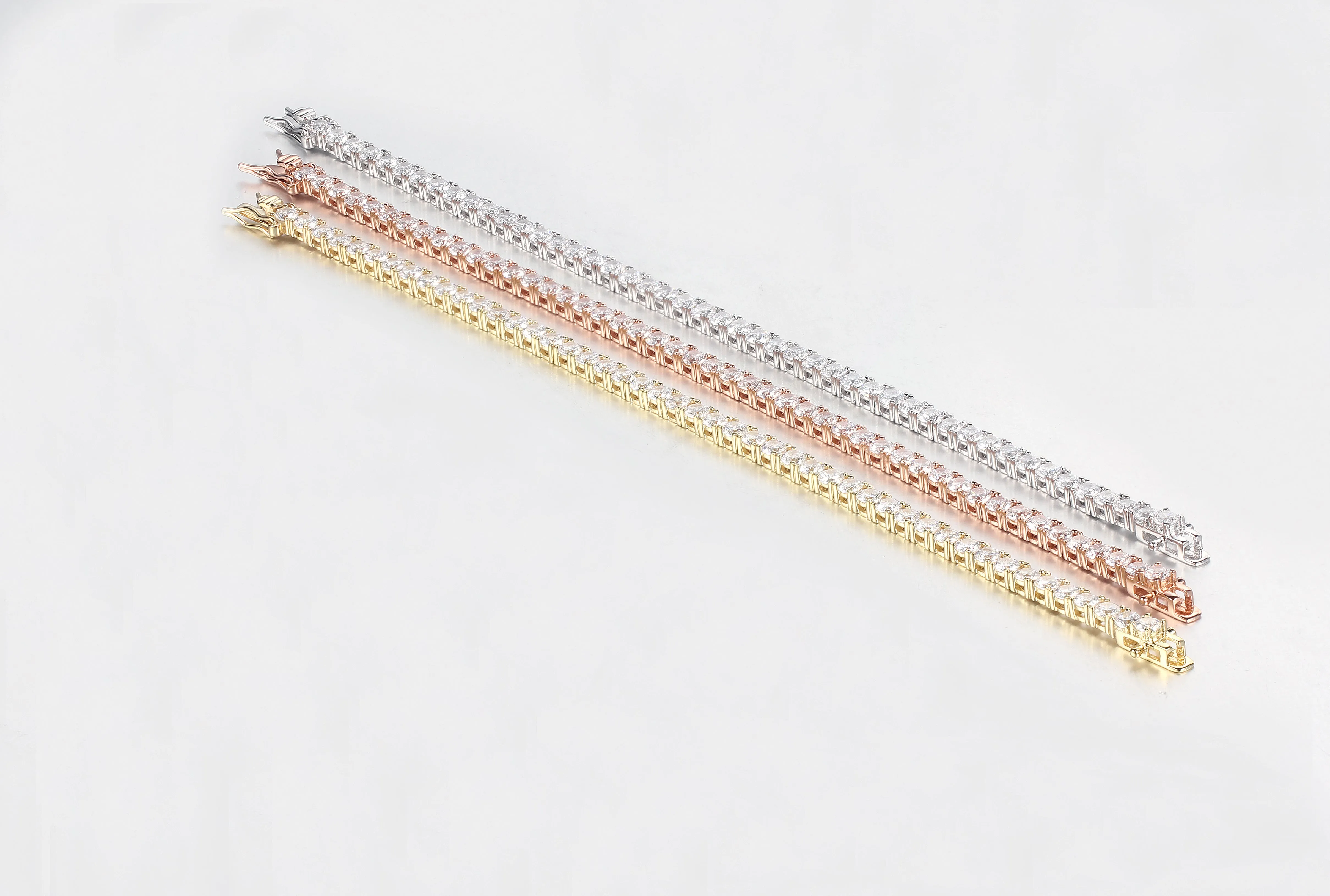 Gold Plated Sterling Silver CZ Tennis Bracelet