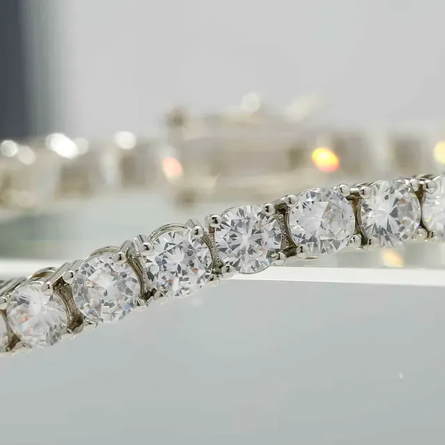 Gold Plated Sterling Silver CZ Tennis Bracelet