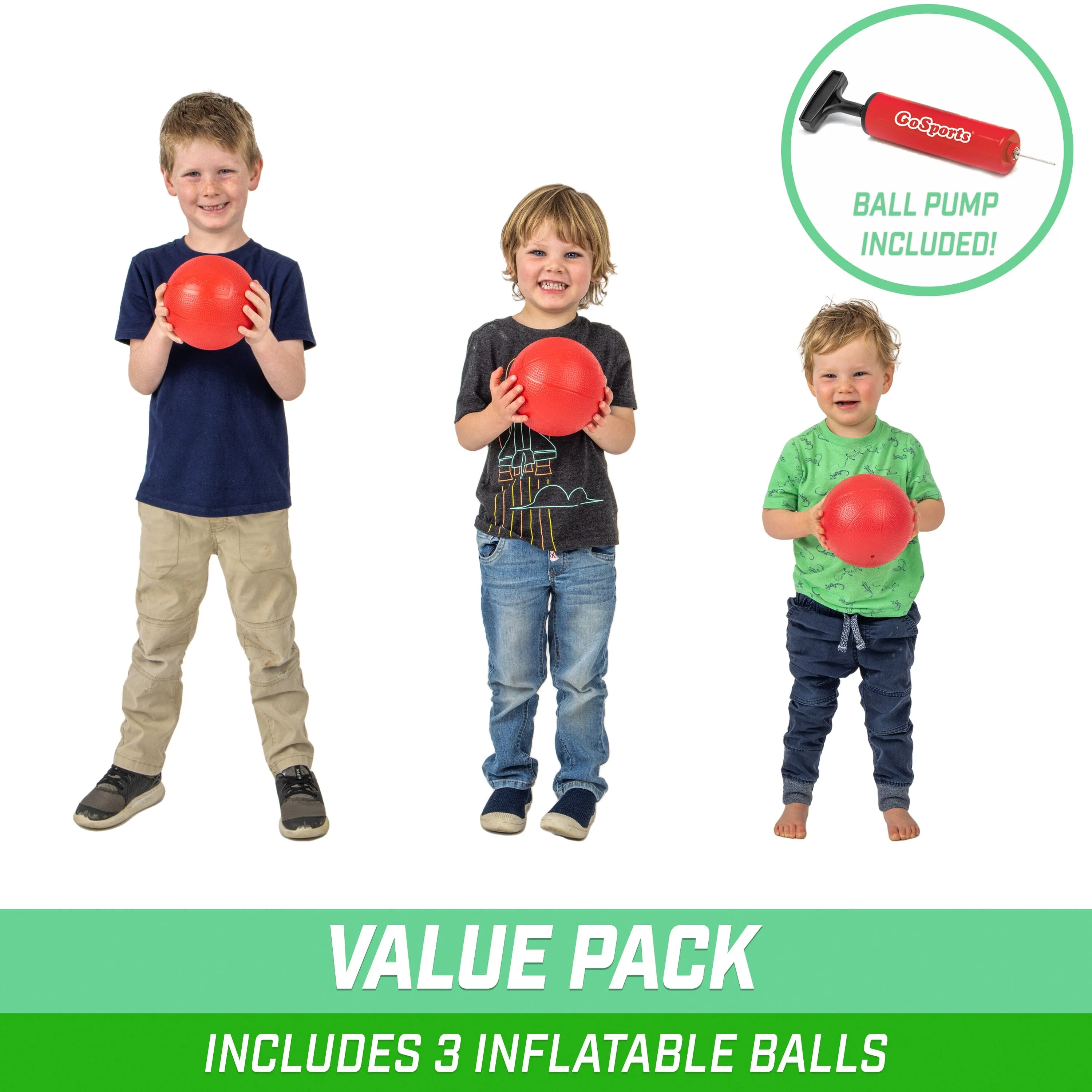 GoSports 6 Inch Kids Soft Basketballs for Toddler Basketball Hoops - 3 Pack with Pump