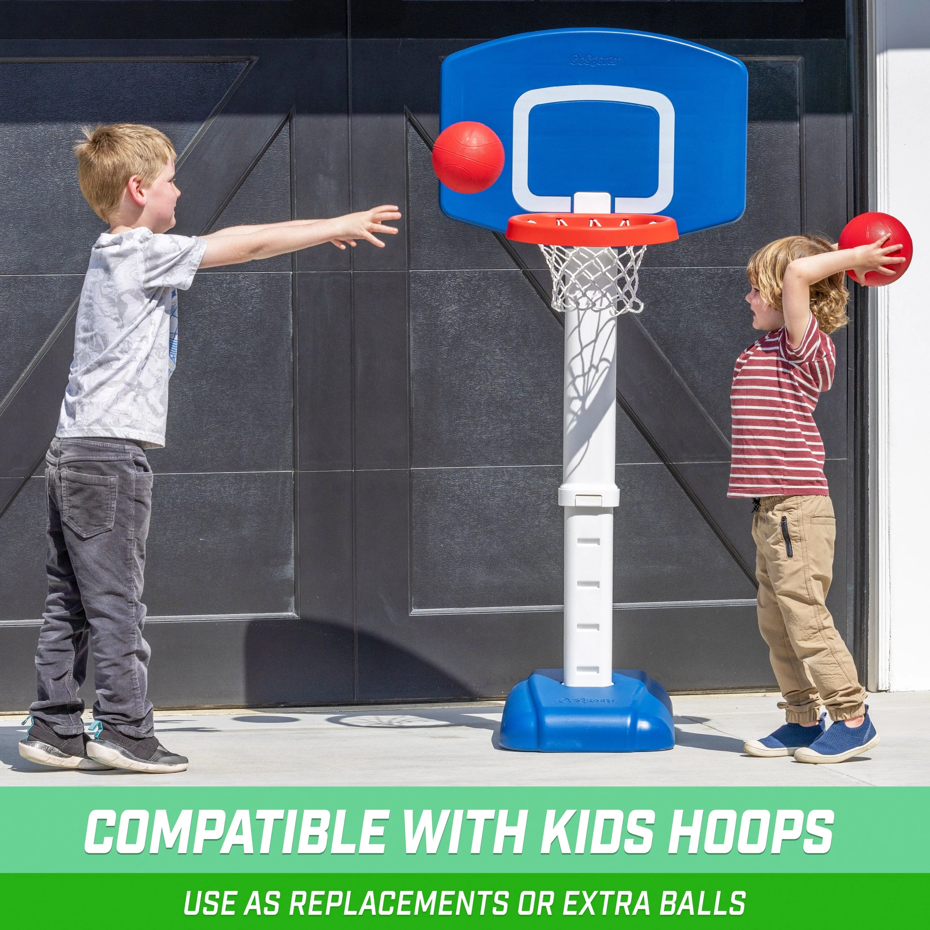GoSports 6 Inch Kids Soft Basketballs for Toddler Basketball Hoops - 3 Pack with Pump