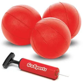 GoSports 6 Inch Kids Soft Basketballs for Toddler Basketball Hoops - 3 Pack with Pump