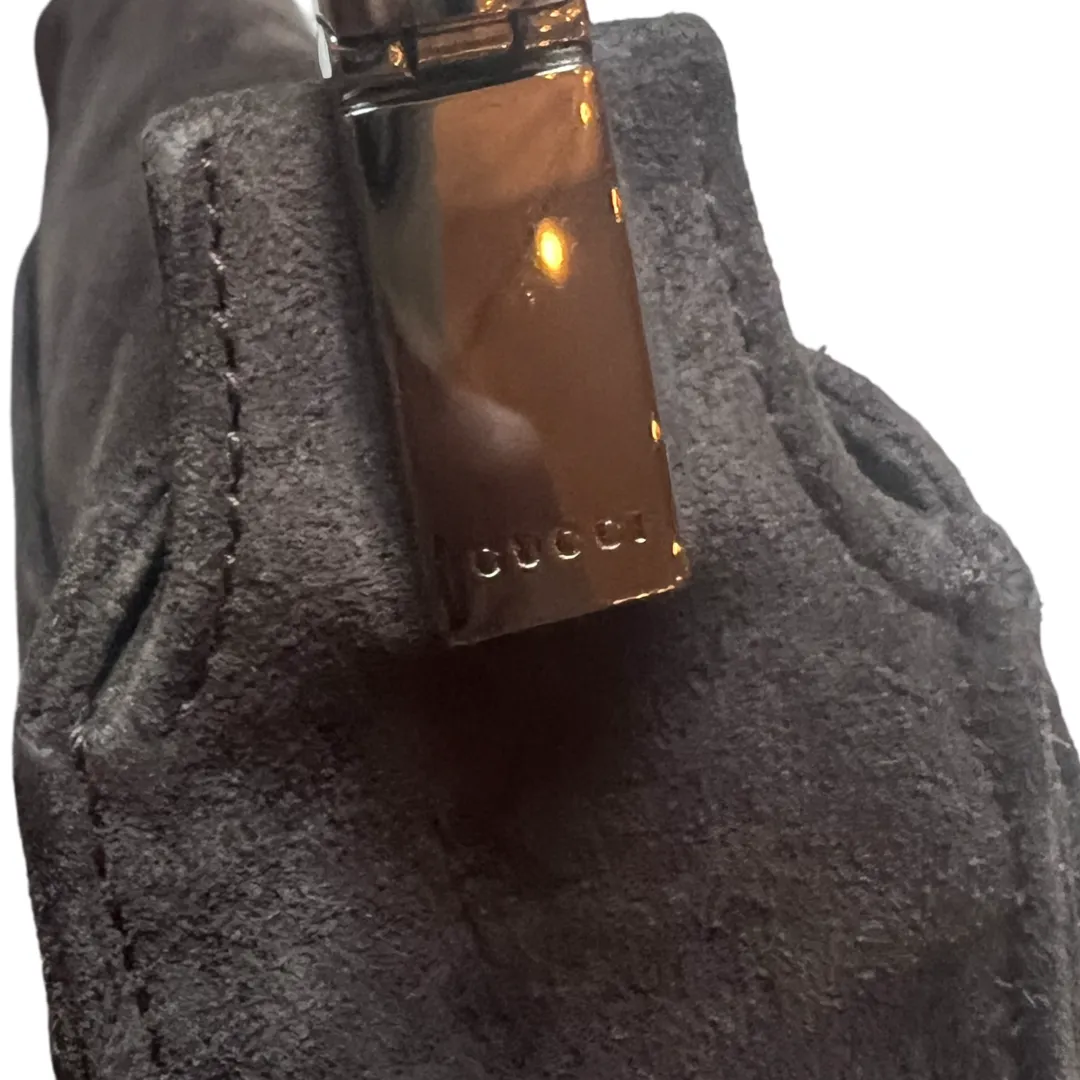 Gucci Suede Bamboo Shoulder Bag
