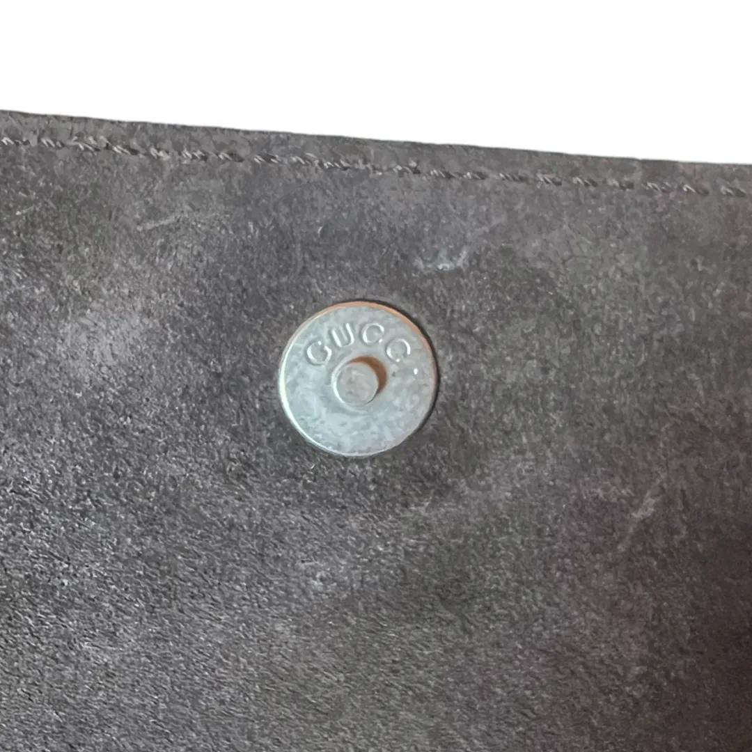 Gucci Suede Bamboo Shoulder Bag