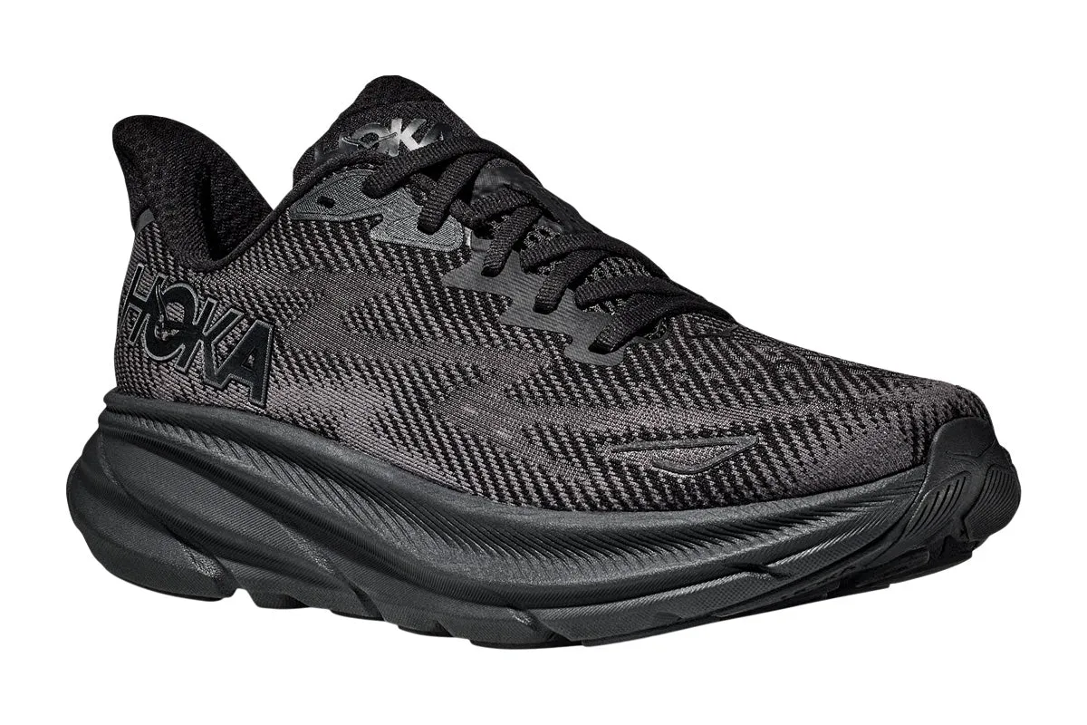 Hoka Clifton 9 D Black/Black Womens