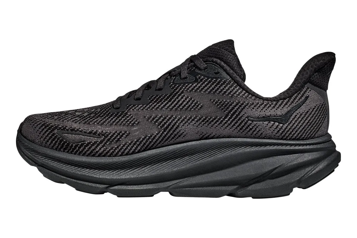 Hoka Clifton 9 D Black/Black Womens