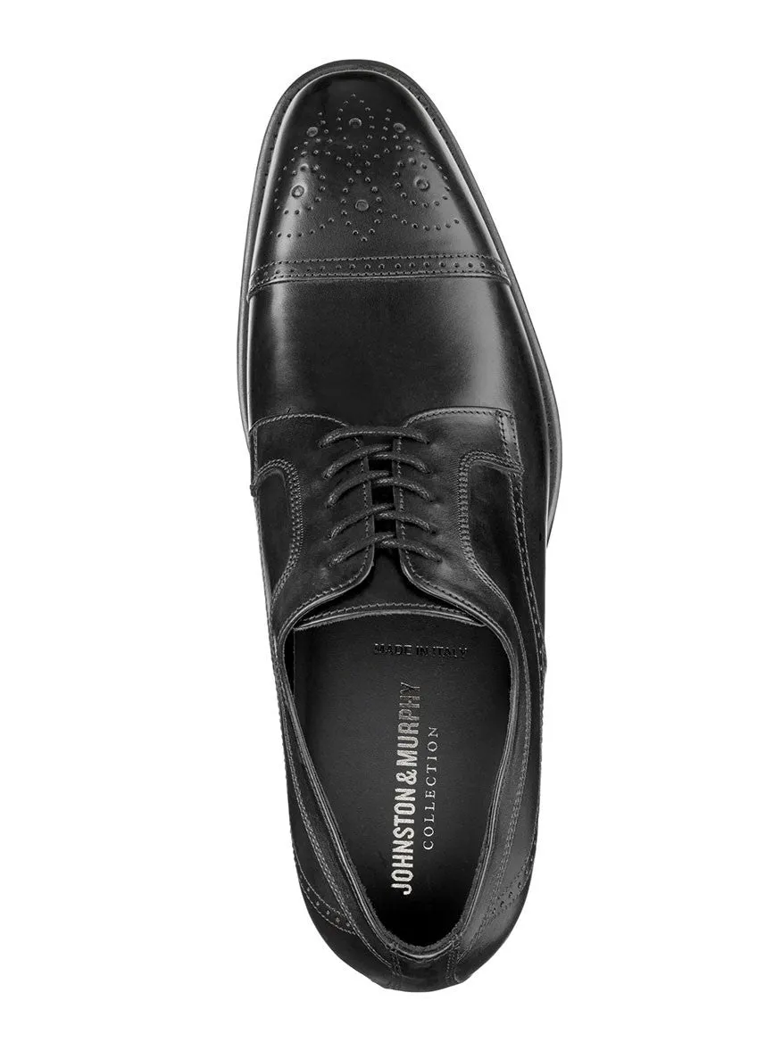 J & M Collection Ellsworth Cap Toe in Black Italian Calfskin