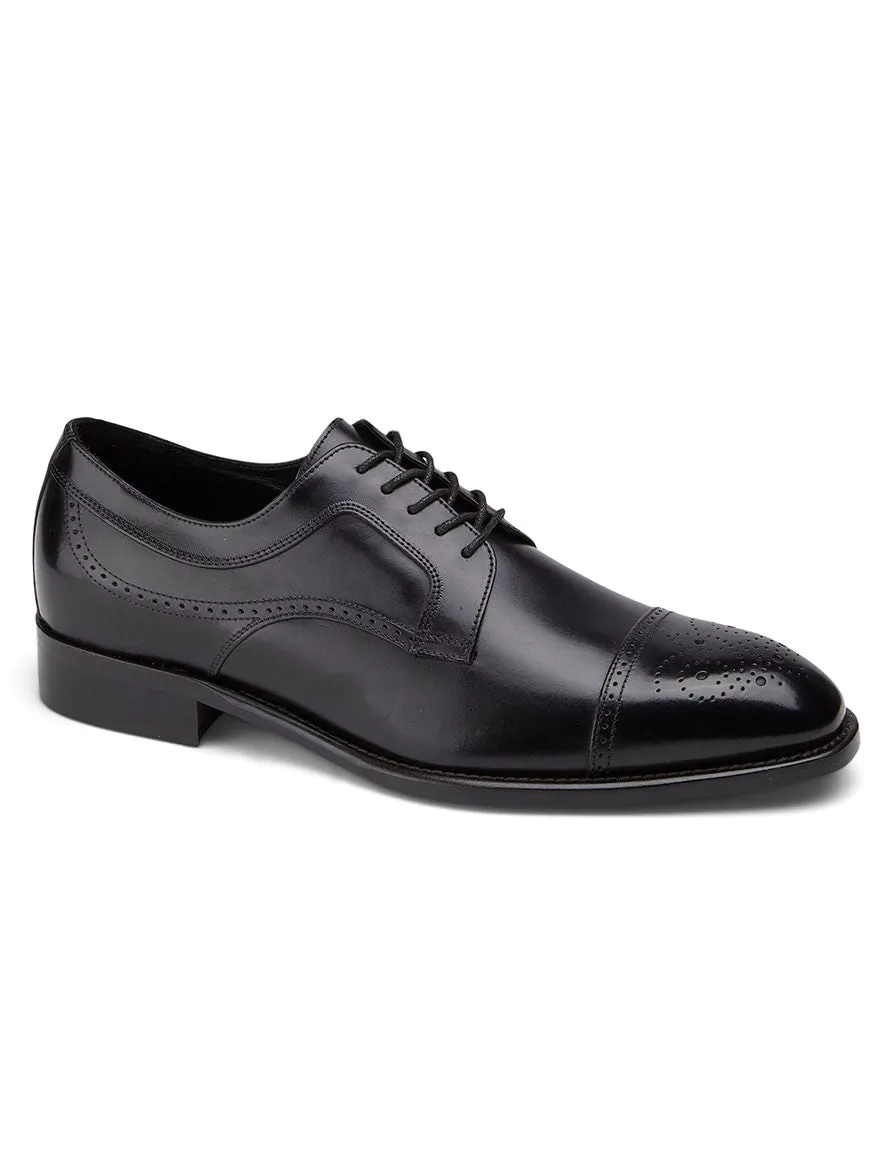J & M Collection Ellsworth Cap Toe in Black Italian Calfskin