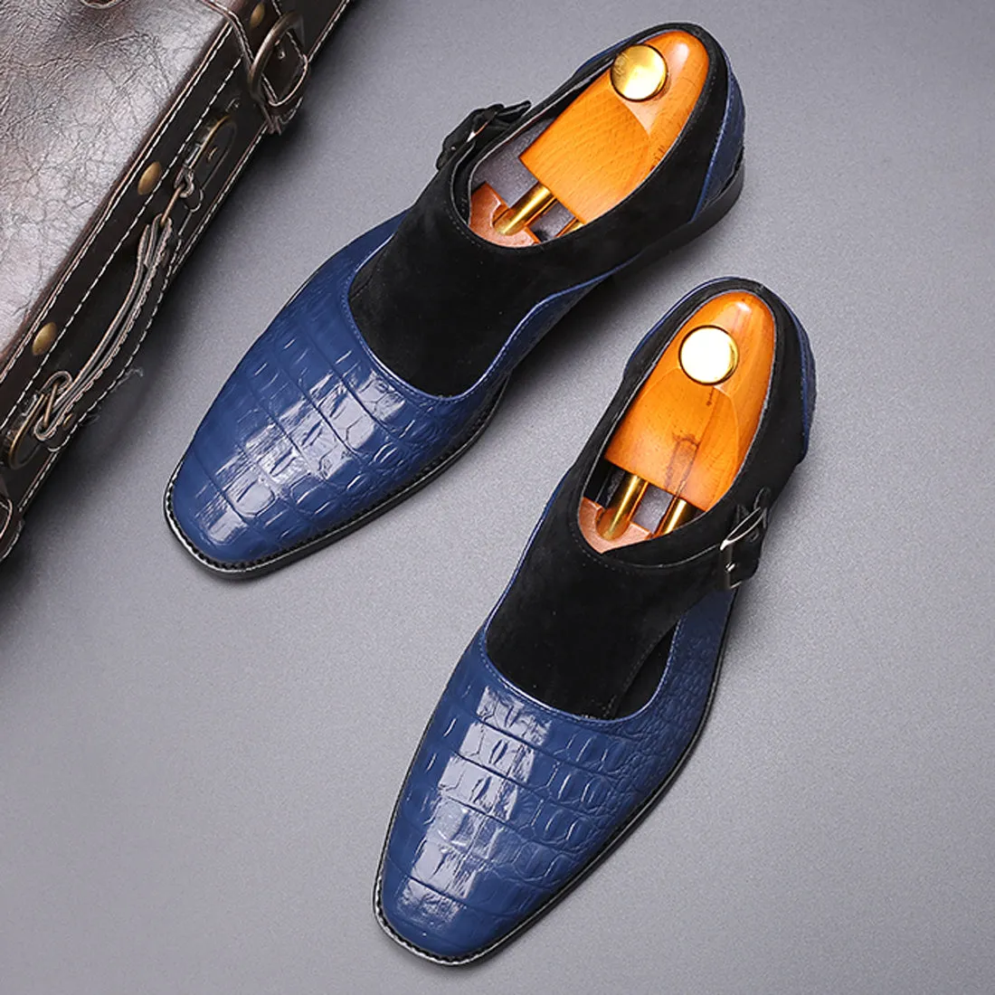 Men's Alligator Suede Smoking Loafers
