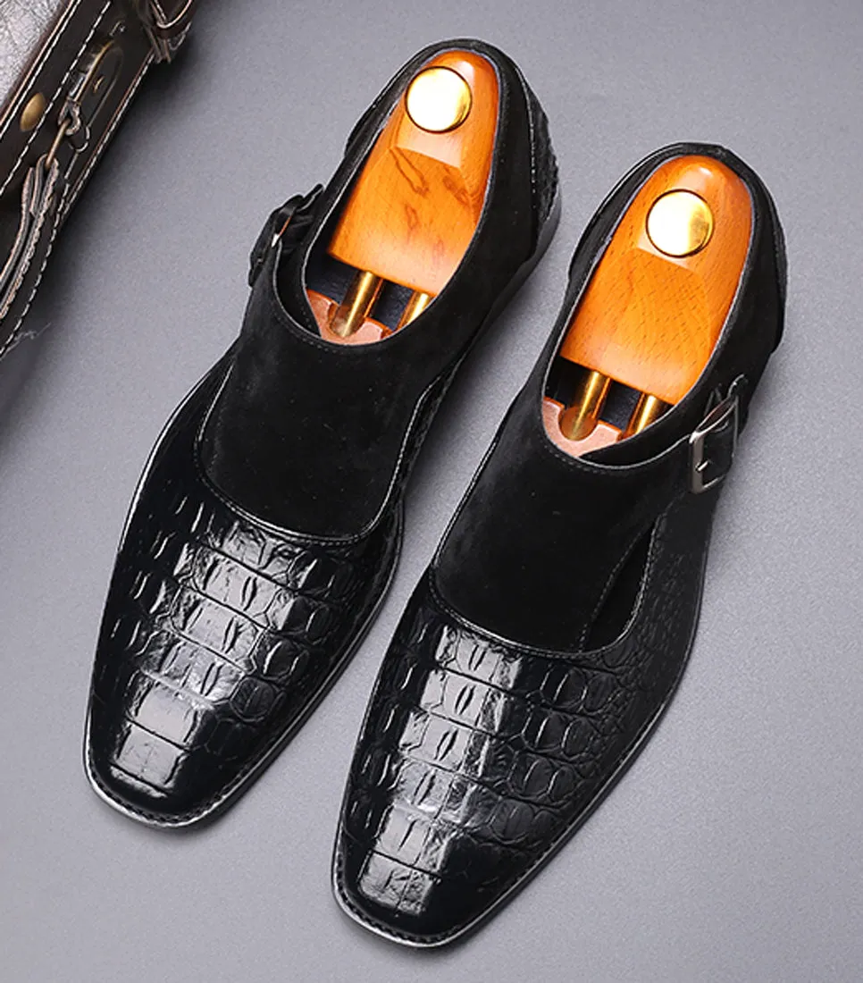 Men's Alligator Suede Smoking Loafers