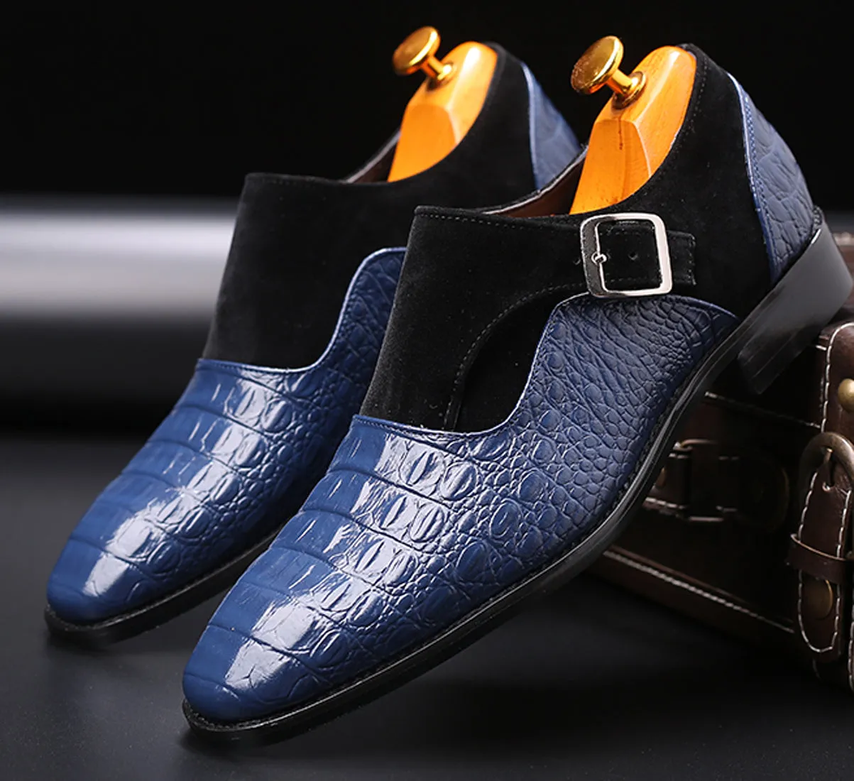 Men's Alligator Suede Smoking Loafers