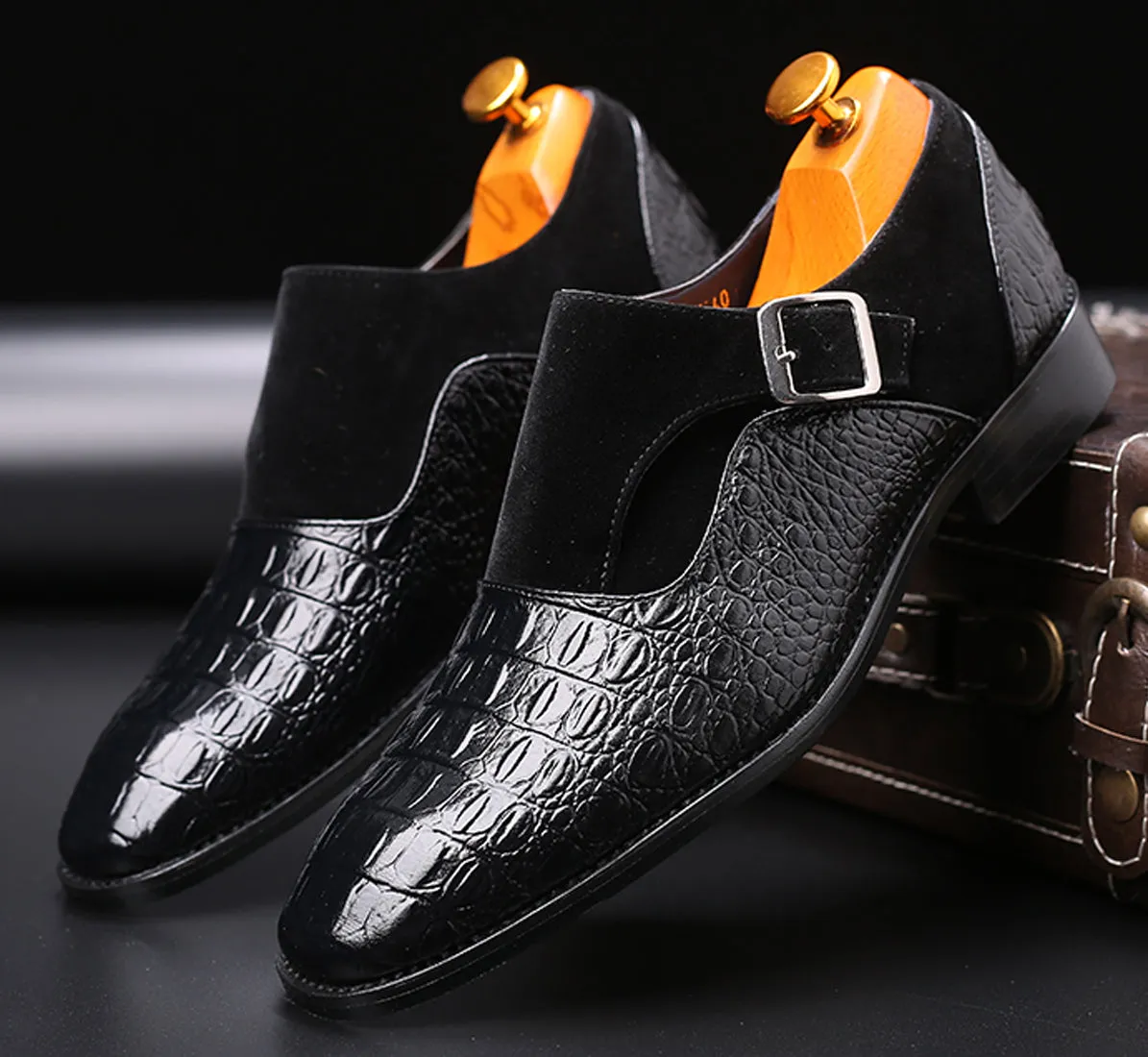 Men's Alligator Suede Smoking Loafers