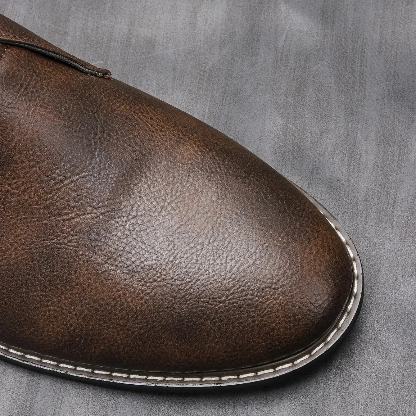 Men's Durable Ankle Lace Up Vegan Leather Shoes | For Everyday Wear