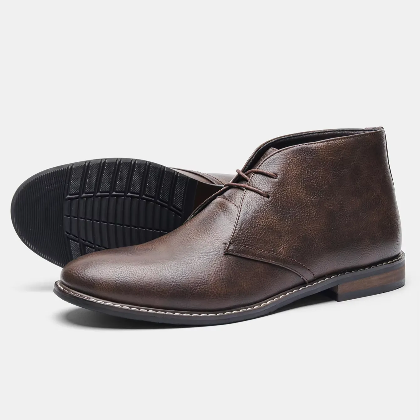 Men's Durable Ankle Lace Up Vegan Leather Shoes | For Everyday Wear