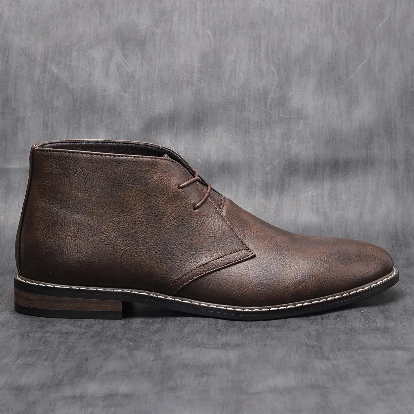 Men's Durable Ankle Lace Up Vegan Leather Shoes | For Everyday Wear