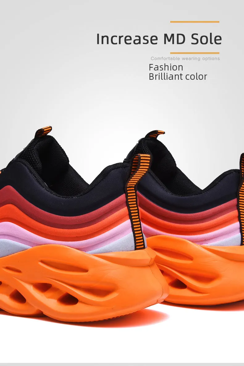 Men's Fashion Durable Orange & Black Sneakers