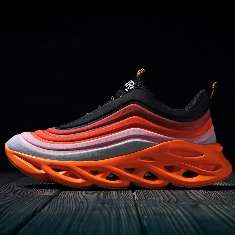 Men's Fashion Durable Orange & Black Sneakers