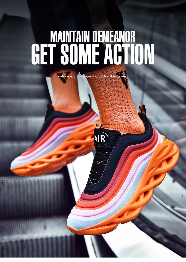 Men's Fashion Durable Orange & Black Sneakers
