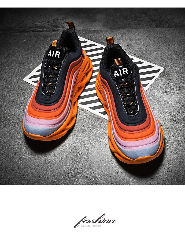 Men's Fashion Durable Orange & Black Sneakers