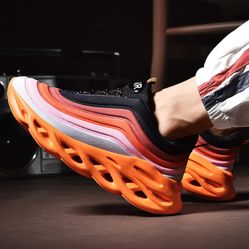 Men's Fashion Durable Orange & Black Sneakers