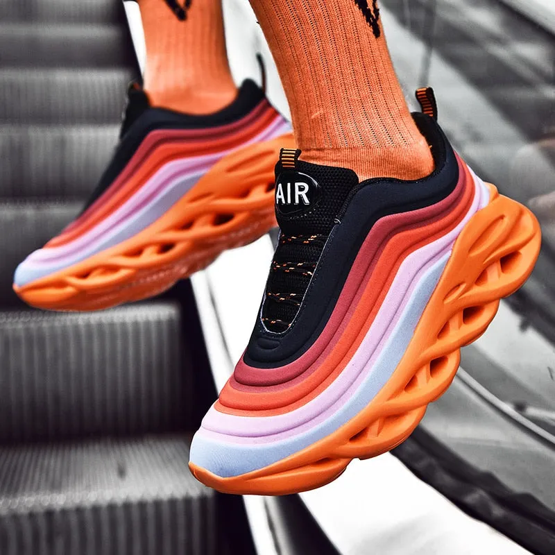 Men's Fashion Durable Orange & Black Sneakers