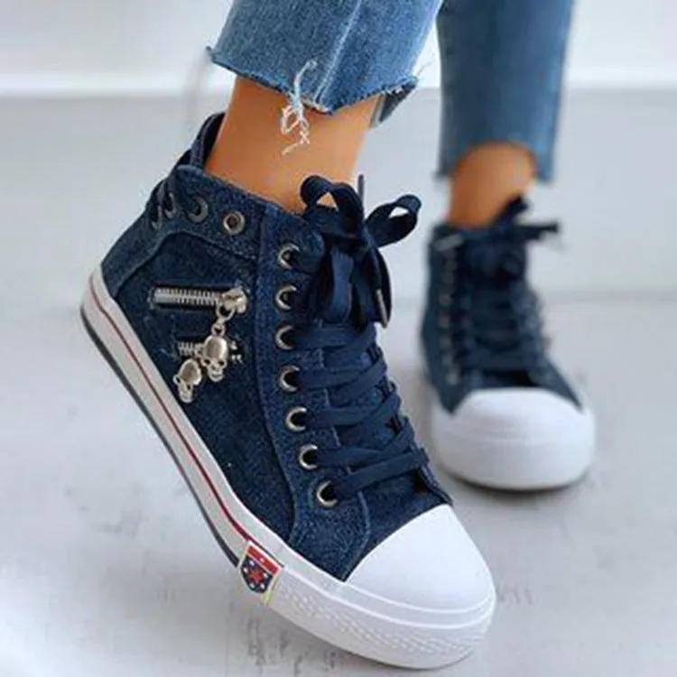 Mirella ComfyStars | Trendy half hoge sneakers met veters voor dames