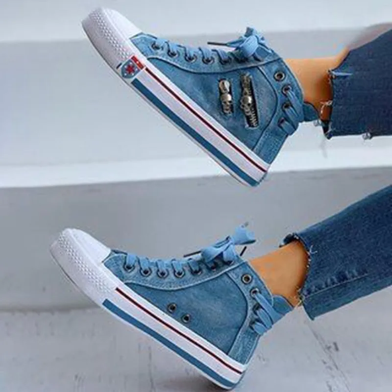 Mirella ComfyStars | Trendy half hoge sneakers met veters voor dames
