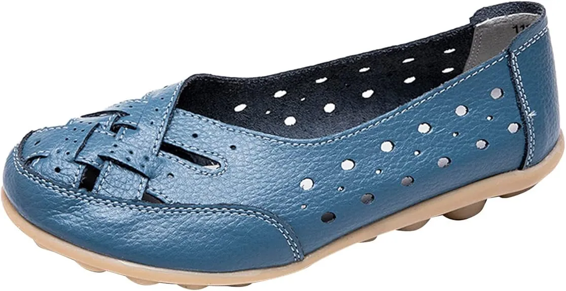 NEW Orthopedic Loafers in Breathable soft faux Leather, Comfy Closed Toe Casual Cushioned Flats Navy Blue, Sz 7! NOTE: OURS ARE DARK NAVY