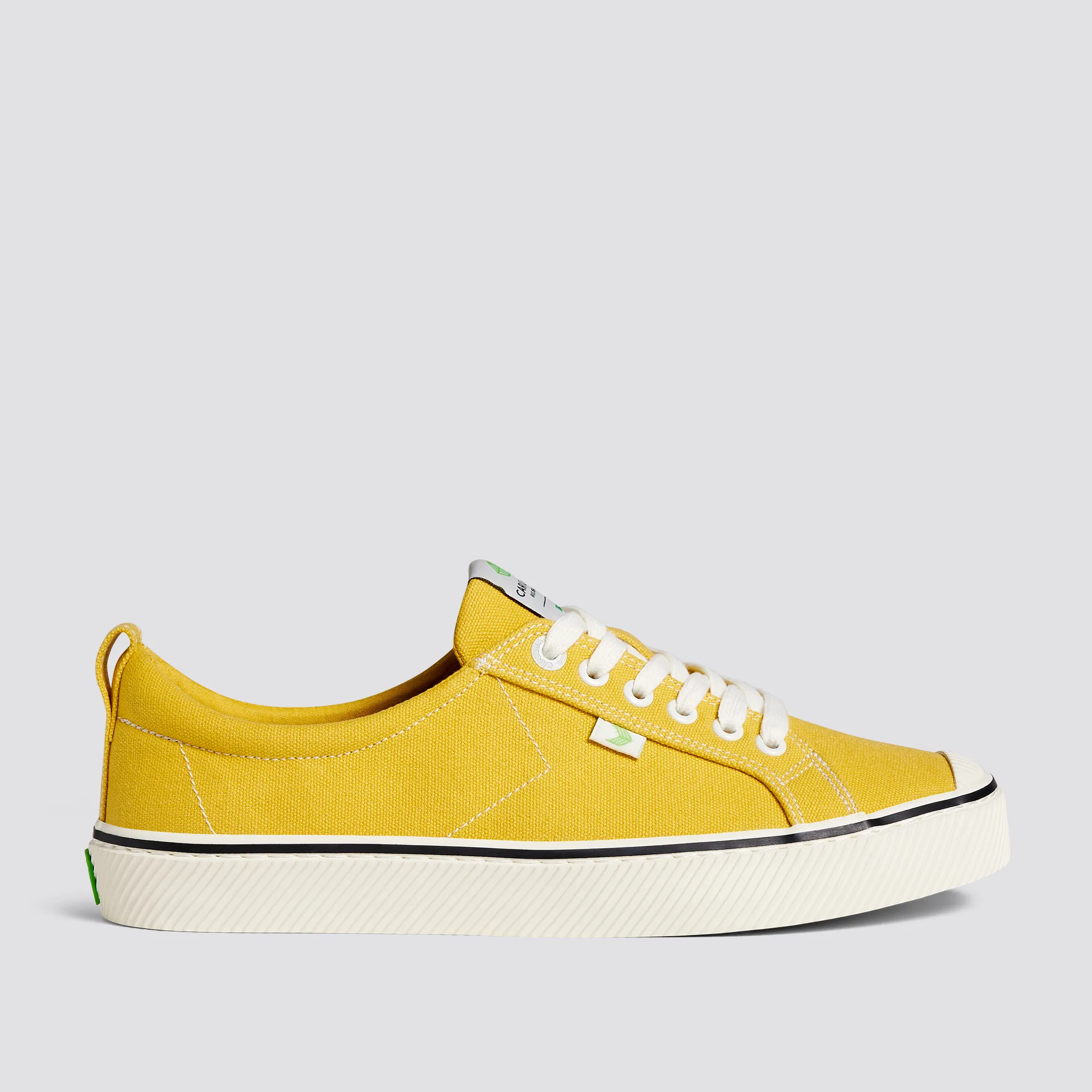 OCA Low Stripe Spice Yellow Canvas Contrast Thread Sneaker Women