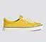 OCA Low Stripe Spice Yellow Canvas Contrast Thread Sneaker Women