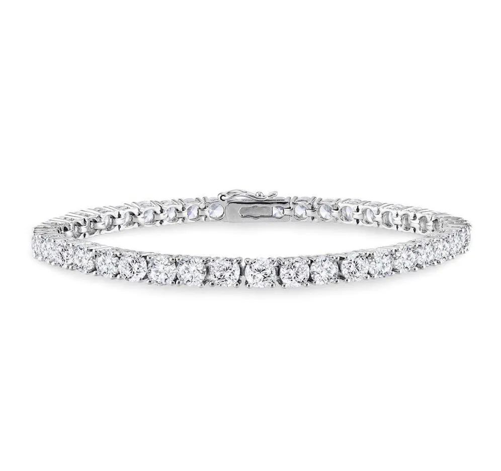 Rhodium Plated Sterling Silver Tennis Bracelet
