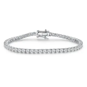 Rhodium Plated Sterling Silver Tennis Bracelet