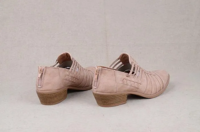 Vintage Solid Color Chunky heels Shoes